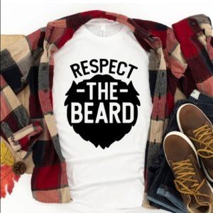 Respect the Beard Men’s Tee large NEW